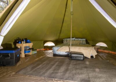 Camping bed setup